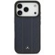 Mercedes Leather Laurel Leaves Stripes MagSafe Case for iPhone 17 Pro, Blue