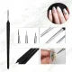 Nail Art Brush Set, 3 Pcs, Black