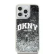 DKNY iPhone 15 Pro Max Case Liquid Glitters Arch Logo, Black