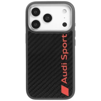 Audi iPhone 17 Pro Case R8 Carbon Fiber MagSafe, Black