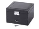 Black Eco-Leather Jewelry Box Organizer with Mirror
