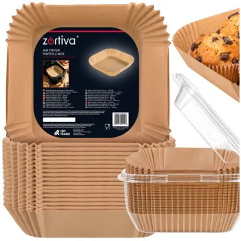 Zortiva Air Fryer Square Paper Liners 20cm 400 Pcs