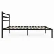 ModernHome Metal Bed Frame 135x190 cm with Wooden Slats, Black
