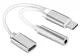 USB-C to 3.5mm Audio and USB-C Charging Adapter, Silver