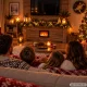 Decorative LED Fireplace Lantern with Moving Flame Effect, USB / 3x LR14, 25 x 17 x 13 cm, Black