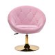 Ergonomic Velvet Swivel Chair 4Rico QS-BL12G, Pink
