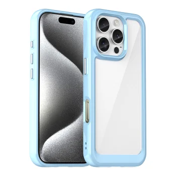 Dėklas iPhone 16 Pro Outer Space Case su TPU rėmeliu, mėlynas