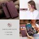 Samsung Galaxy A34 (SM-A346) CASEME Wallet Magnetic Leather Case Cover, Wine Red