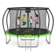 4Fizjo PRO Kids Garden Trampoline with Safety Net, 435 cm (14FT), Green/Black
