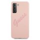 Guess Samsung Galaxy S21+ Case Silicone Vintage Script, Pink