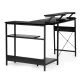 Corner computer desk with 3 shelves ModernHome, black