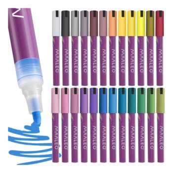 Maaleo Acrylic Paint Pens 24-Colour Set for Art & DIY Crafts 25790