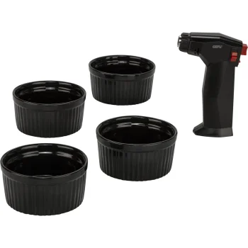 Gefu ZUCA Crème Brûlée Dessert Set, 5-Piece, Black