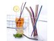 A set of 8 Reusable Metal Drinking Straws with Cleaning Brush and Pouch