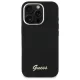 Guess Silicone Script Metal Logo & Frame Case for iPhone 16 Pro Max Black