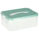 Toy and Small Items Organizer Box with Lid and Compartments, 8L, Turquoise/White