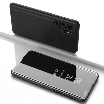 Clear View Flip Case for Samsung Galaxy S25 Ultra - Black