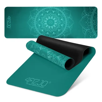 4FIZJO Suede Yoga and Exercise Mat 1.5 mm, Green