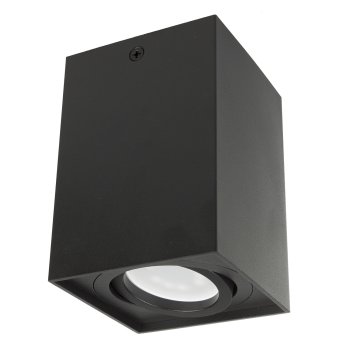 Maclean MCE426 B Square Surface-Mounted Spotlight, GU10, Aluminum, Black