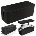 Dustproof Cable Storage and Management Box with Lid Cord Organizer, Black