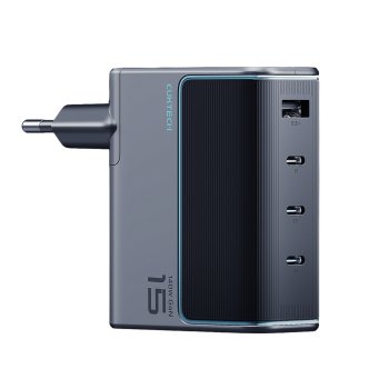 Cuktech AD1404UEU 140W GaN 3x USB-C 1x USB-A Wall Charger with Cable - Gray