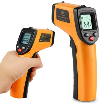 Non-Contact Laser Thermometer Pyrometer -50 to +380°C, Orange