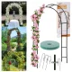 Metal Garden Pergola - Arch for Climbing Plants and Roses, 240 cm, Green