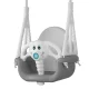 Ricokids 3-in-1 Elephant Toddler Bucket Swing, Grey-White