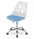 Swivel Office Chair PRINT Ergonomic Eco-Leather Desk Chair with Chrome Base, White-Blue
