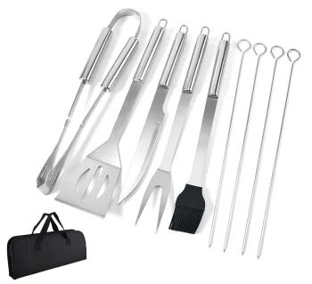 BBQ Grill Tool Set with Carrying Case, 10 Pieces