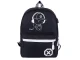 Black Youth Backpack with Reflective Graphics and USB Port