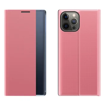 Knygutės tipo dėklas Sleep Case su Smart Window langu, skirtas iPhone 13 Pro, rožinis