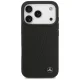Mercedes iPhone 17 Pro Case Leather Large Laurel Leave MagSafe, Black