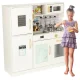 Kids Wooden Play Kitchen with LED Light and Accessories, 80 cm, White