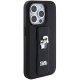 Karl Lagerfeld iPhone 15 Pro Case Gripstand Saffiano Karl&Choupette Pins, Black