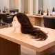 Hairdressing Training Mannequin Head with Hair 60-70 cm, Brown