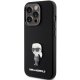 Karl Lagerfeld iPhone 15 Pro Case Silicone Ikonik Metal Pin, Black