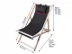 Folding Wooden Beach Lounger with Pillow, Black