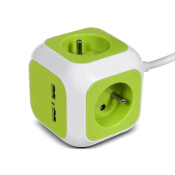 GreenBlue MagicCube GB118 Power Strip with 4 Outlets & 2 USB, 1.4m