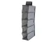 5-Shelf Hanging Closet Organizer for Wardrobe Storage 70 cm, Grey