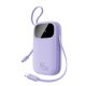 Baseus EnerFill FC31 20000mAh 45W Power Bank with Display with USB-C and Lightning Cables - Purple