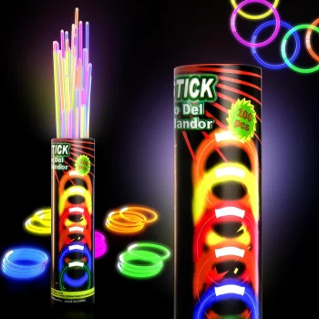 Glow in the Dark Fluorescent Bracelets with Connectors, 100 pcs