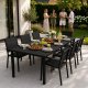 Multigarden Garden Table 180x90 cm for 6-8 People, Black