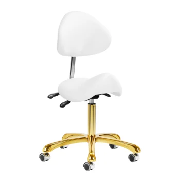 Cosmetic Stool Giovanni 1004, White/Gold