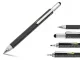 Multifunctional 6-in-1 Multi-Tool Pen with Screwdriver, Level, and Ruler, Black