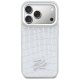 Karl Lagerfeld Croco KL Script Logo MagSafe Phone Case Cover iPhone 17 Pro - Silver