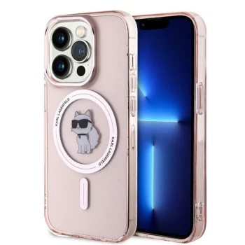 Karl Lagerfeld iPhone 14 Pro Max Case IML Choupette MagSafe, Pink