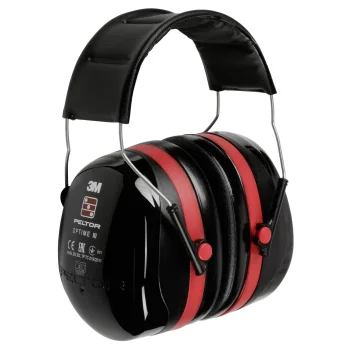3M Peltor Optime III H540A Hearing Protection Earmuffs 35 dB, Black/Red