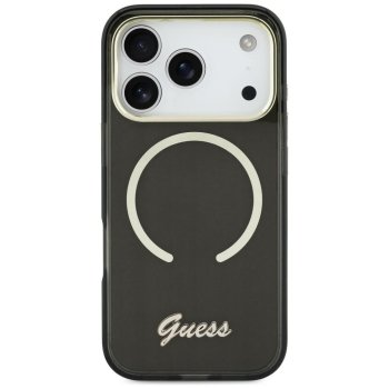 Guess IML Script Metal MagSafe Phone Case Cover iPhone 17 - Black