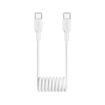 Puro 25W Spiral USB-C to USB-C Cable 1m - White